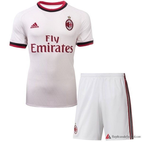 Camiseta AC Milan Segunda equipación Niños 2017-2018 Blanco